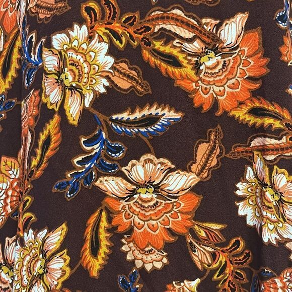 Old Navy Autumn Fall V Neck Long Sleeve Flowy Boho Rayon Blouse- Medium - Picture 7 of 13